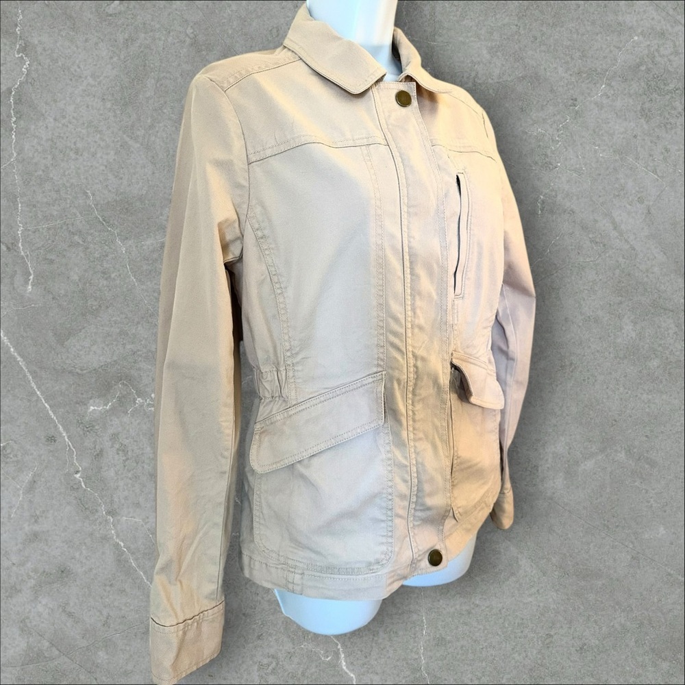 Loft Beige Utility Jacket-Lightweight Cotton Twil… - image 2